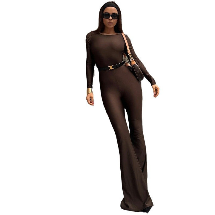 Damen Jumpsuit mit schulterfreiem Design und weitem Bein Drune