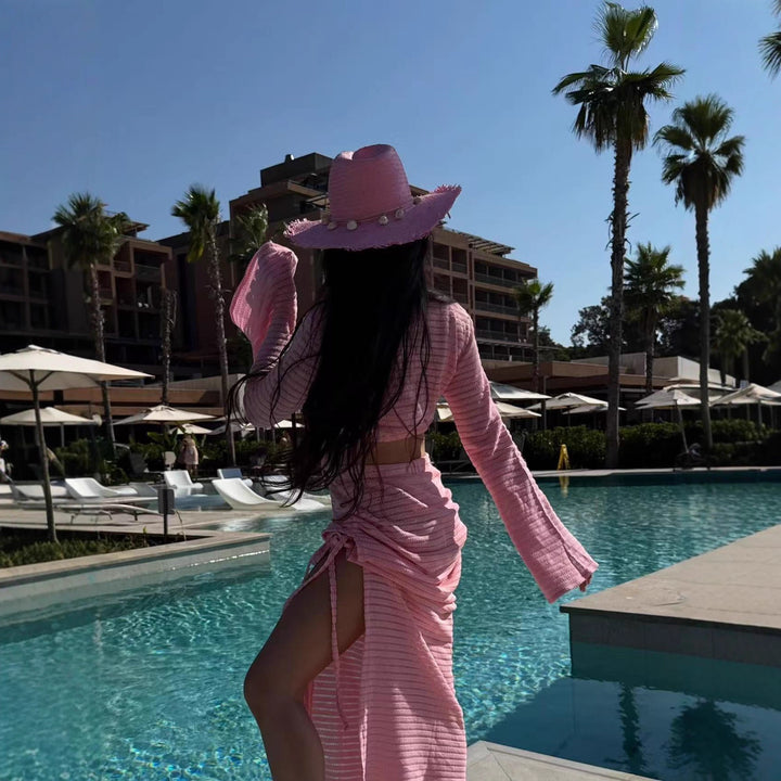 Damen bezauberndes strandtaugliches Outfit mit Cropped Top und Maxiröcke Drune