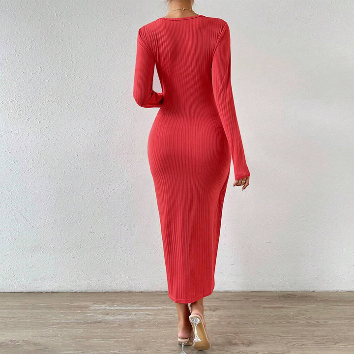 Damen Maxikleid mit elegantem Wickeldesign und seitlichem Schlitz Drune