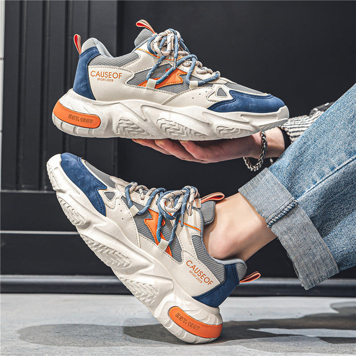 Damen sportliche Chunky Sneakers mit atmungsaktiver Oberflächenstruktur Drune