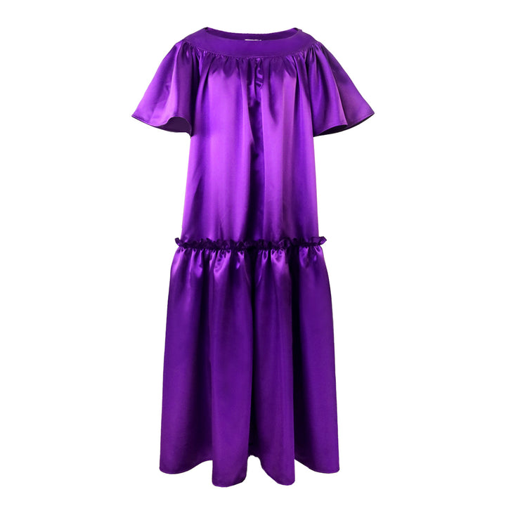 Damen Fließendes Maxikleid mit voluminösen Ärmeln Drune