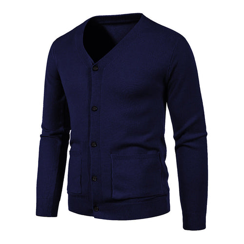 Herren Strickjacke mit V-Ausschnitt und praktischen Taschen Drune