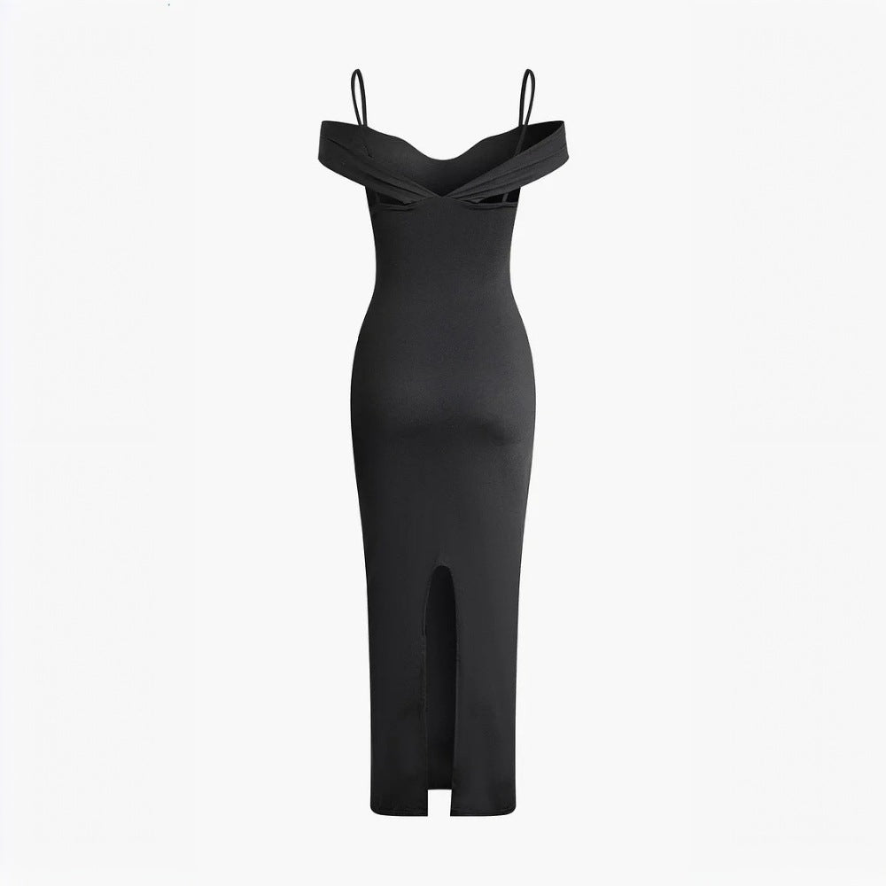 Damen Cut-Out-Maxikleid mit Schulterdetails Drune