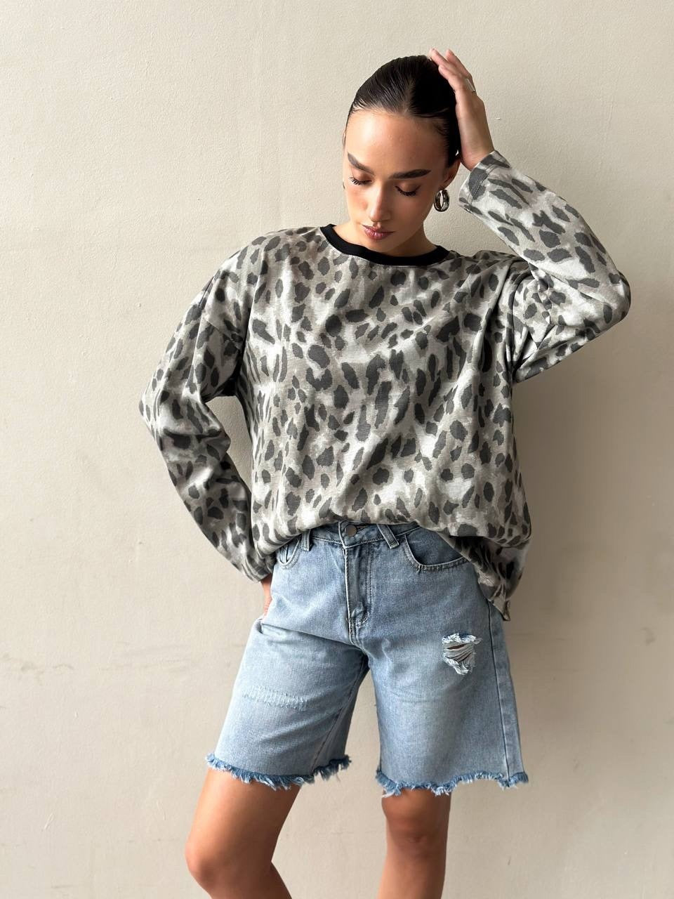 Damen lässiger Sweatshirt mit aufregendem Tiermotiv Drune
