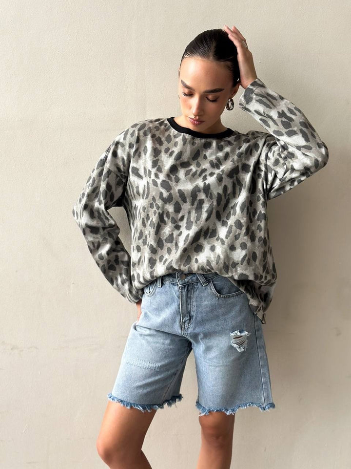 Damen lässiger Sweatshirt mit aufregendem Tiermotiv Drune