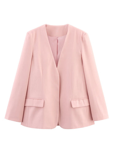Damen modischer Blazer ohne Verschluss mit eleganter Silhouette Drune