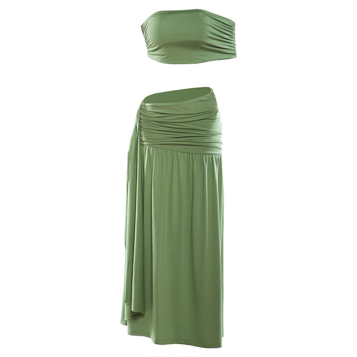 Damen Wickelrock mit bandeau Top und raffiniertem Design Drune