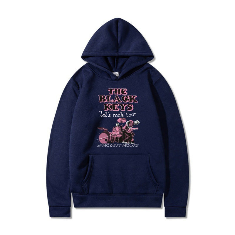 Damen Kapuzenpullover mit kreativem Rockband-Design und komfortabler Passform Drune