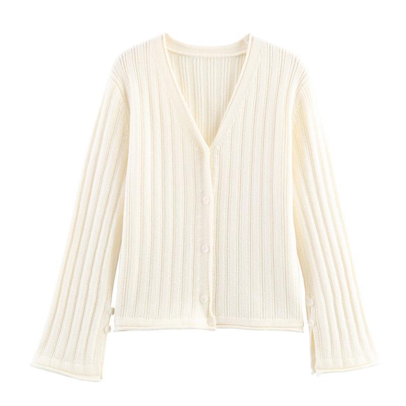 Damen Strickjacke mit elegantem V-Ausschnitt und praktischen Knöpfen Drune
