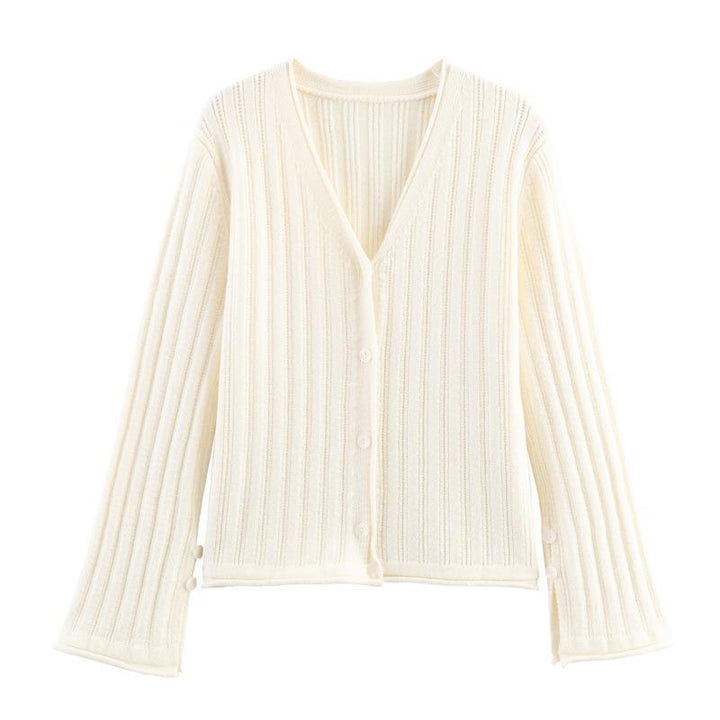 Damen Strickjacke mit elegantem V-Ausschnitt und praktischen Knöpfen Drune