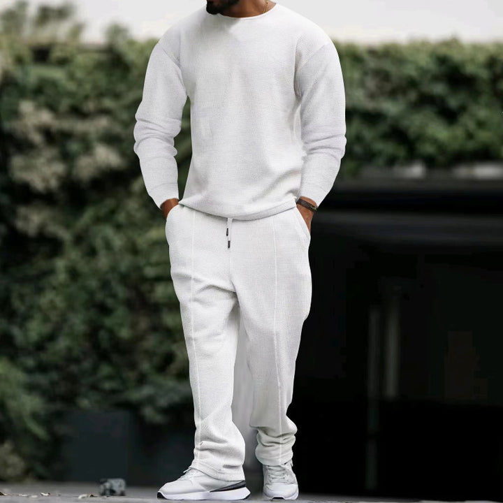 Herren lässiges Sweatshirt und Jogginghose Set mit strukturiertem Stoff Drune