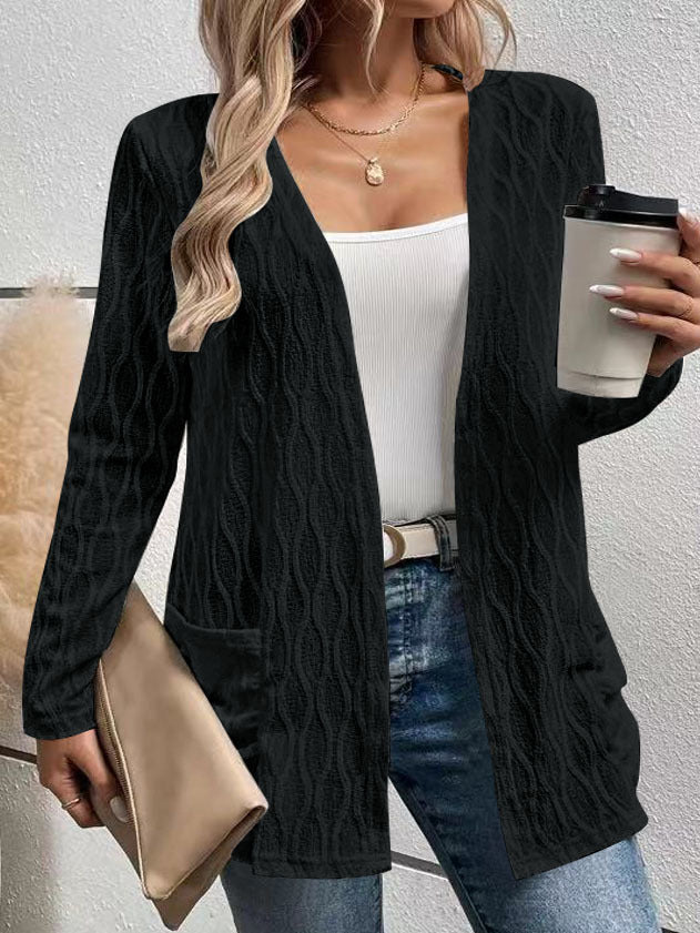 Damen Strickjacke mit strukturiertem Muster und lässigem Schnitt Drune
