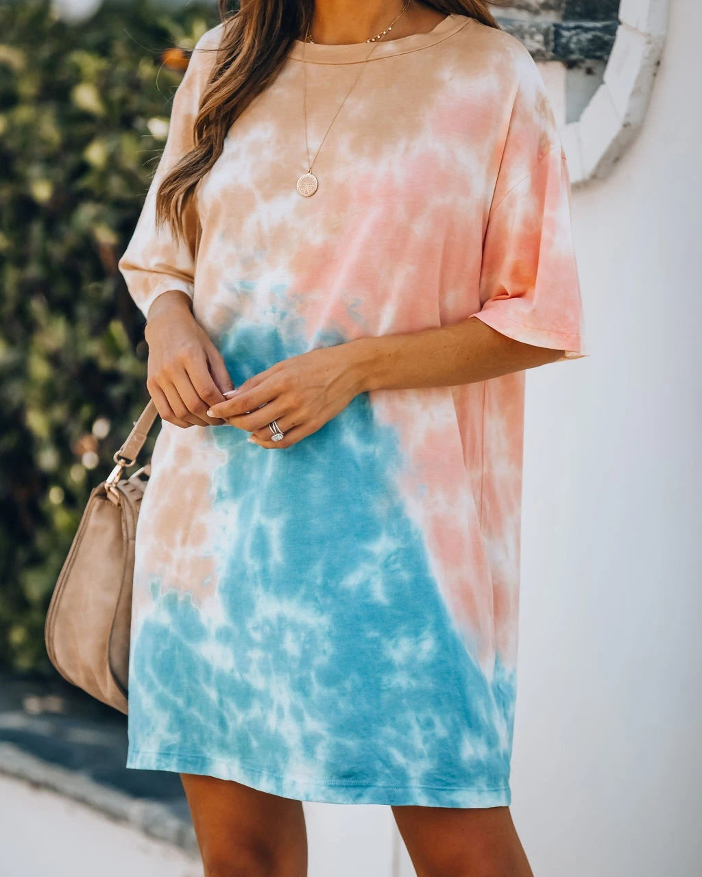 Damen T-Shirt Kleid mit trendigem Farbverlauf und lässigem Schnitt Drune