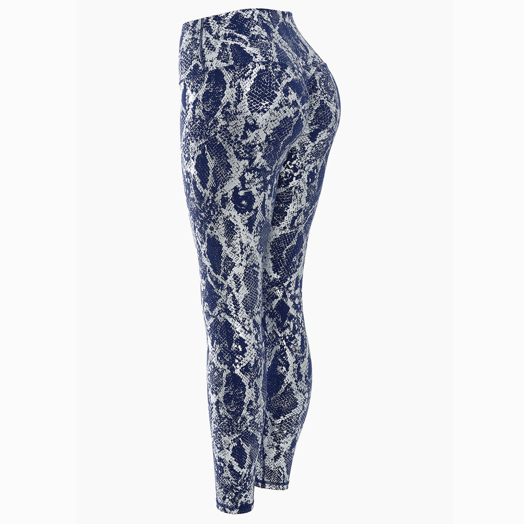 Damen Sportleggings im Schlangenprint mit hohem Bund Drune