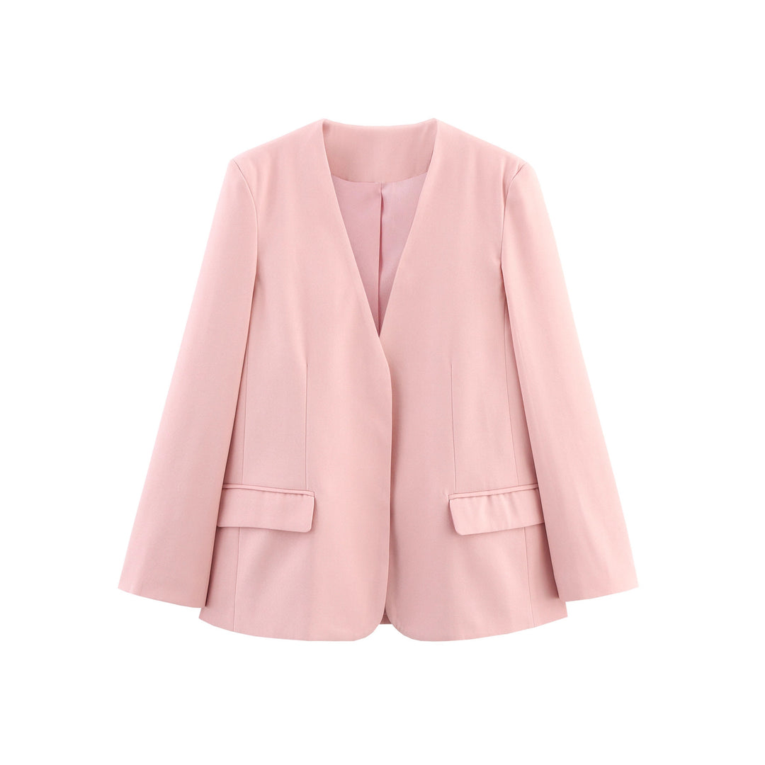Damen elegante Blazerjacke mit schmalem Schnitt und praktischen Taschen Drune
