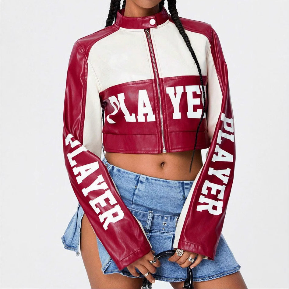 Damen cropped Jacke mit sportiven Akzenten Drune