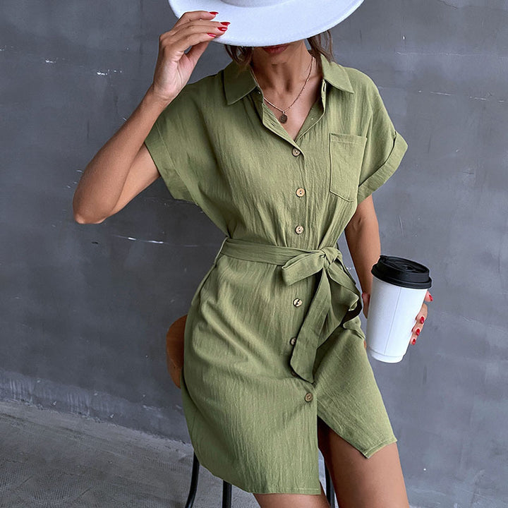 Damen Hemdblusenkleid mit taillierbarem Gürtel Drune