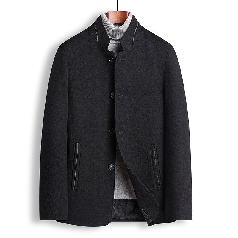 Herren modische Übergangsjacke mit Stehkragen und eleganten Details Drune