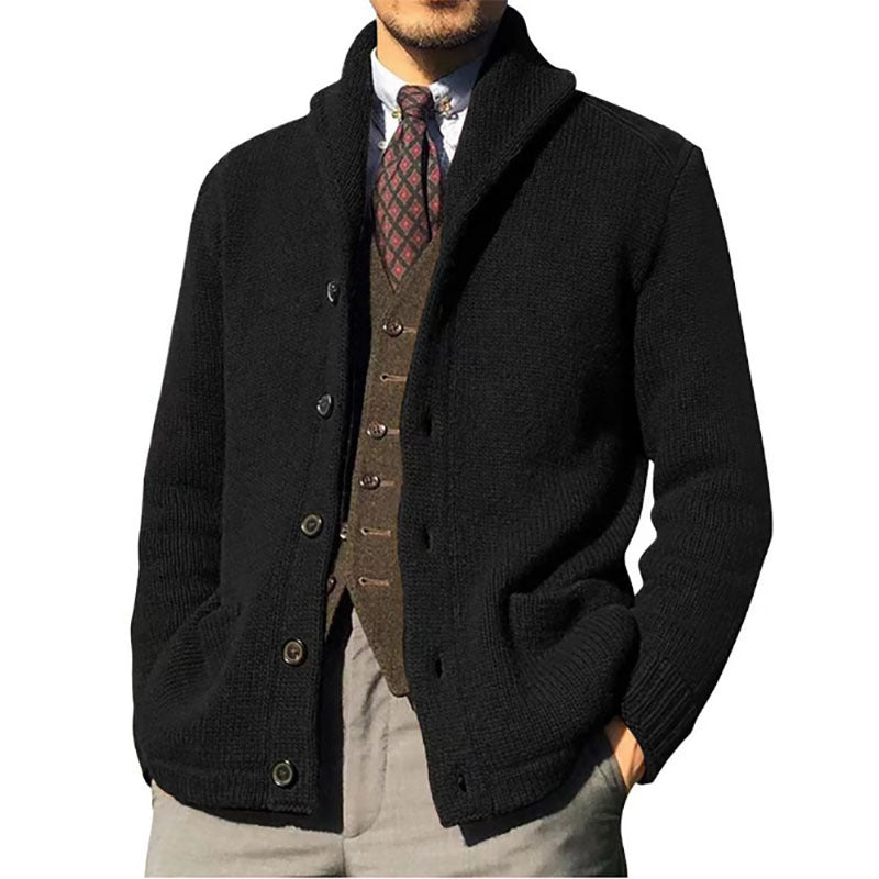 Herren Struktur Strickjacke Pullover Drune