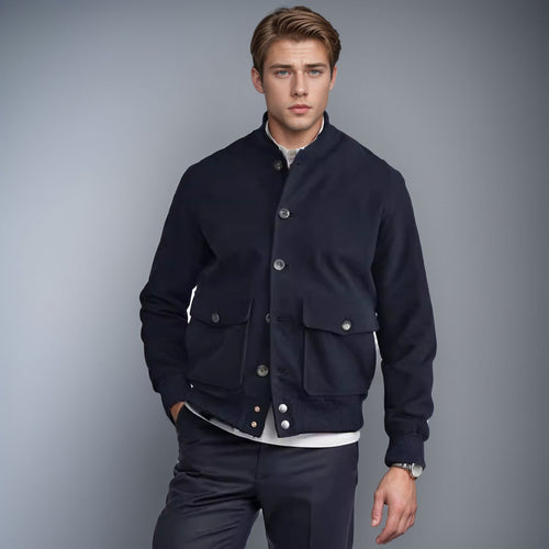 Herren lässige Bomberjacke aus hochwertigem Material mit praktischen Taschen Drune