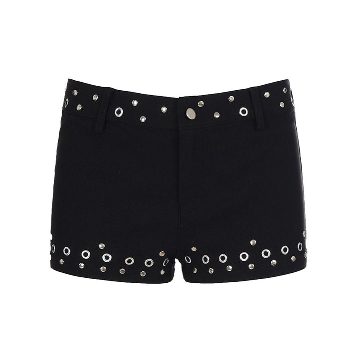Damen modische Shorts mit Metallösen Drune