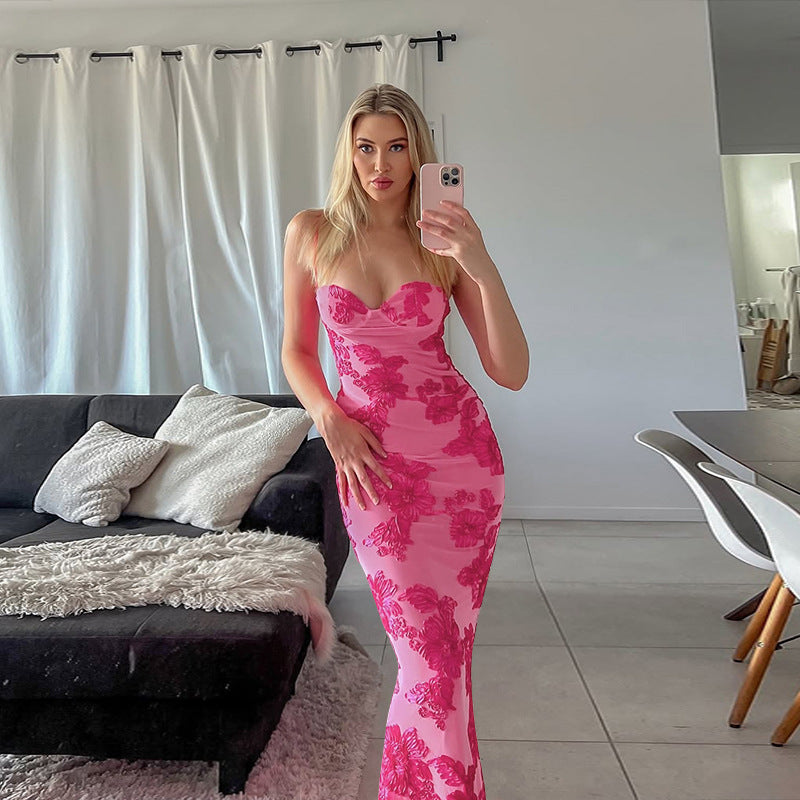 Damen Maxikleid mit floralem Spitze-Akkzenten und elegantem Schnitt Drune