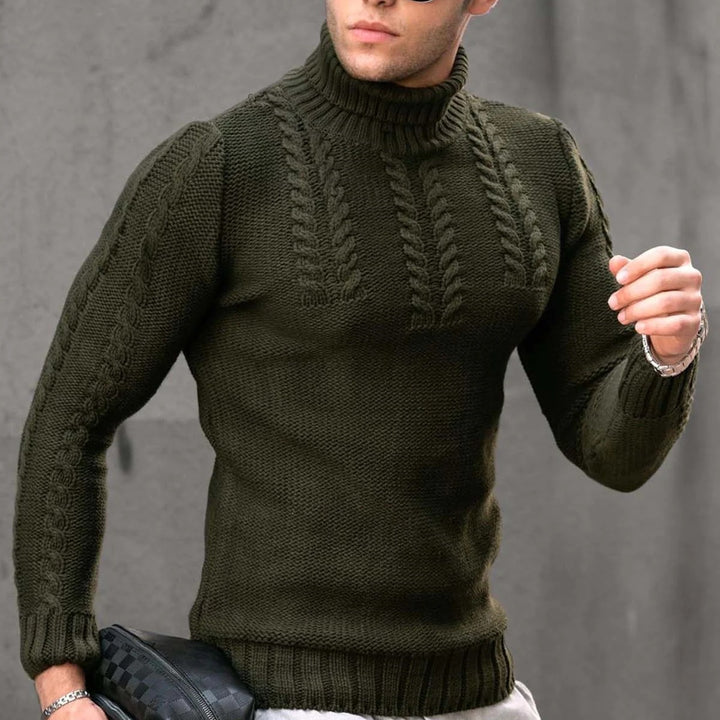 Herren Strickpullover mit hochstehendem Kragen Drune