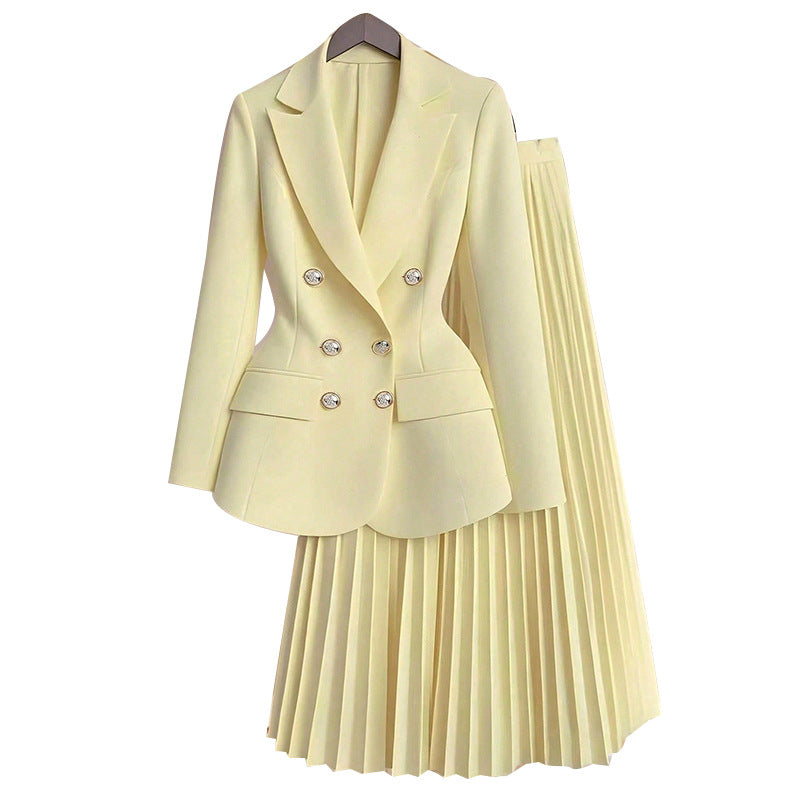 Damen eleganter Blazer mit Faltenrock Drune