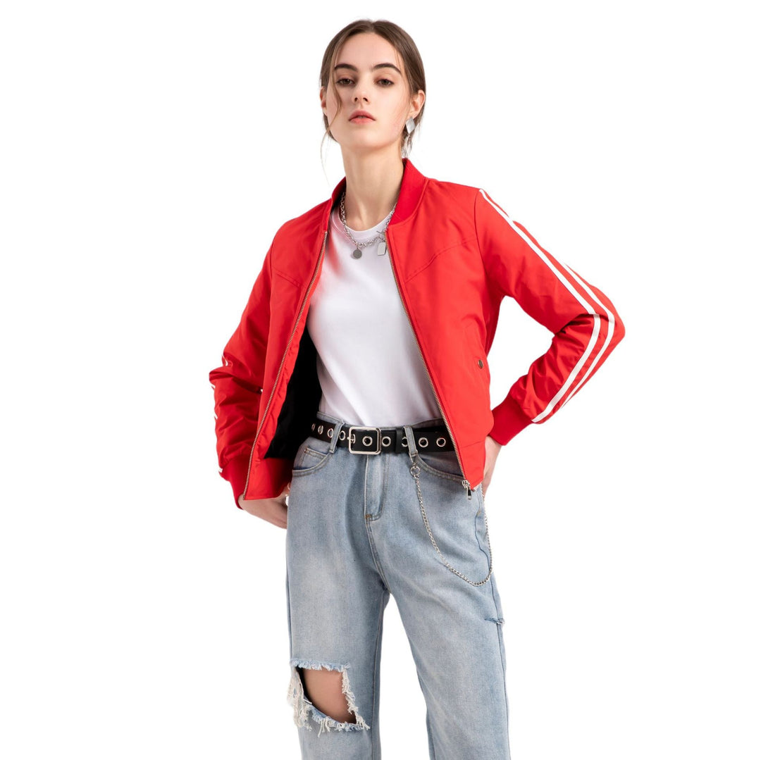 Damen moderne Funktionsjacke mit sportlichen Streifen Drune