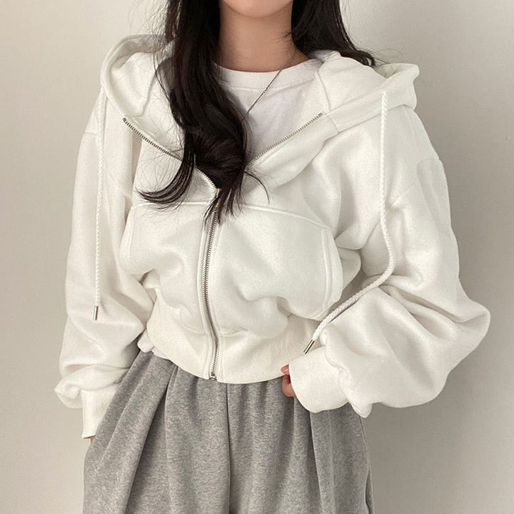 Damen lässiger Zip-Hoodie mit oversized Schnitt und praktischen Taschen Drune