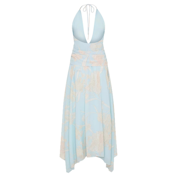Damen Elegantes Wickelkleid mit tiefem V-Ausschnitt und floralem Design Drune