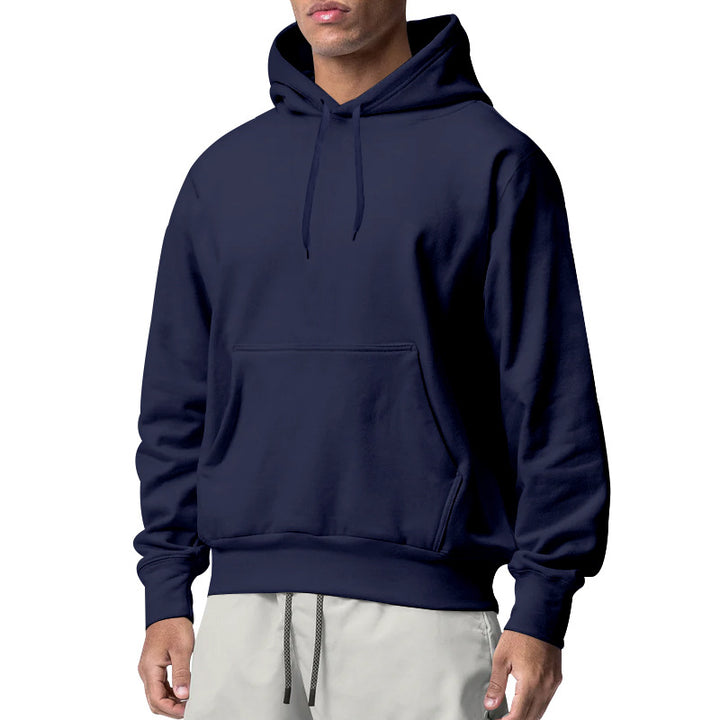Herren nan Kapuzenpullover mit Kängurutasche, Relaxed-Fit und gerippten Bündchen Drune