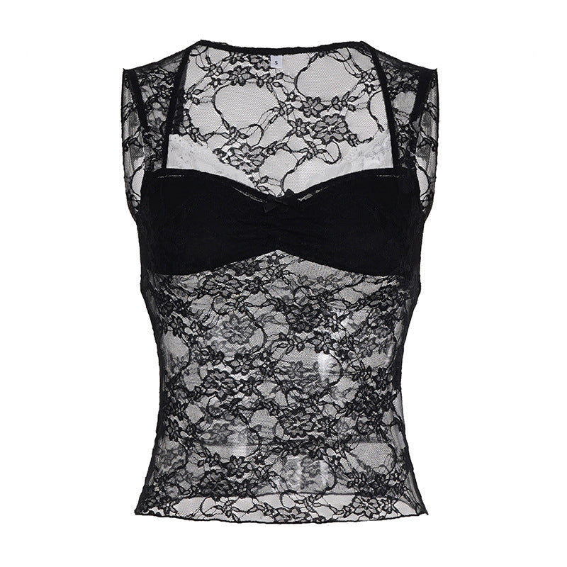 Damen Spitzen-Tanktop mit elegantem Design und verführerischen Details Drune