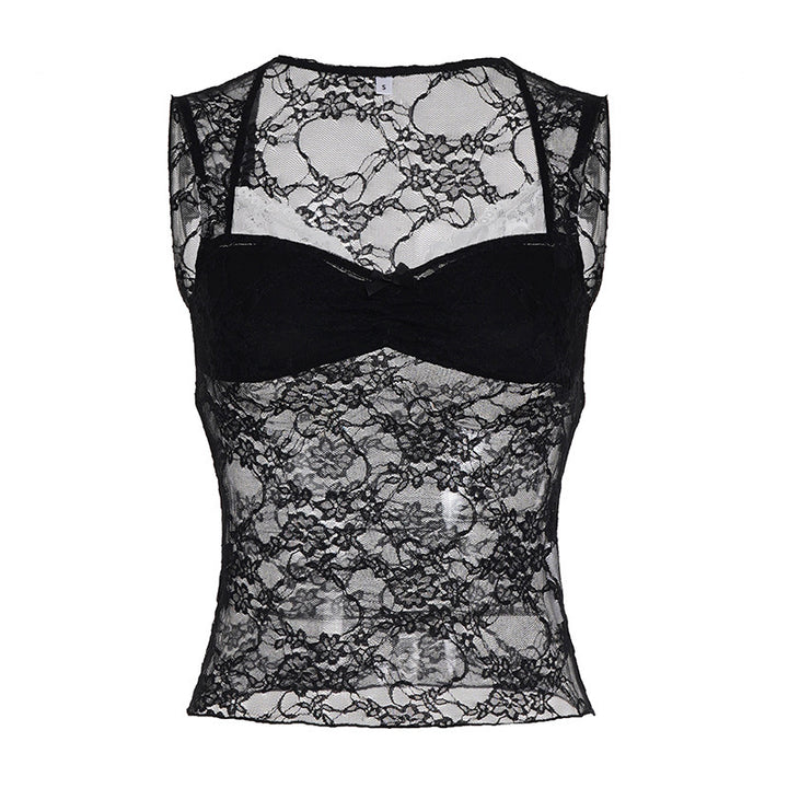 Damen Spitzen-Tanktop mit elegantem Design und verführerischen Details Drune