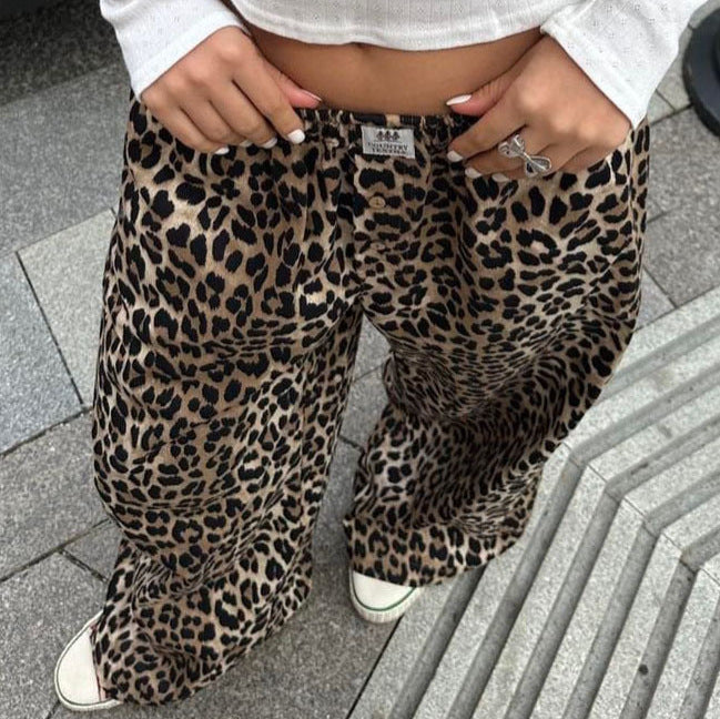 Damen Weitgeschnittene Leo-Hose Drune