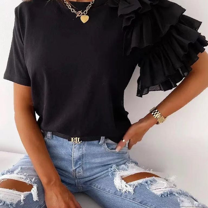 Damen T-Shirt mit trendigen Rüschendetails Drune