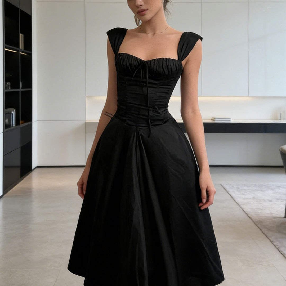 Damen Elegantes Ballkleid mit Raffungen und trägerlosem Oberteil Drune