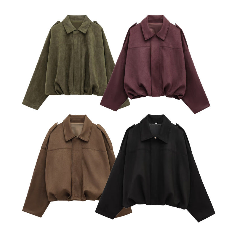 Damen Oversizedjacke aus weichem Textil mit modernem Schnitt Drune