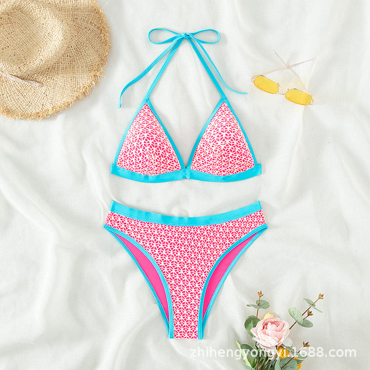 Damen Triangel-Bikini mit moderne geometrischen Mustern Drune