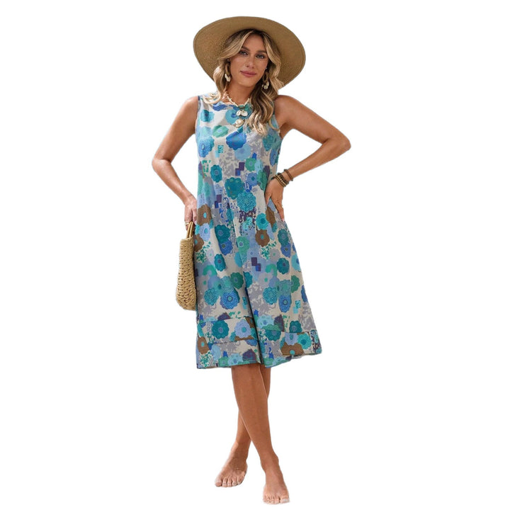 Damen Sommerliches Strandkleid mit floralem Muster und lockerer Passform Drune