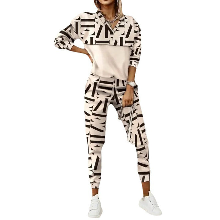 Damen modisches Set mit geometrischem Muster Drune