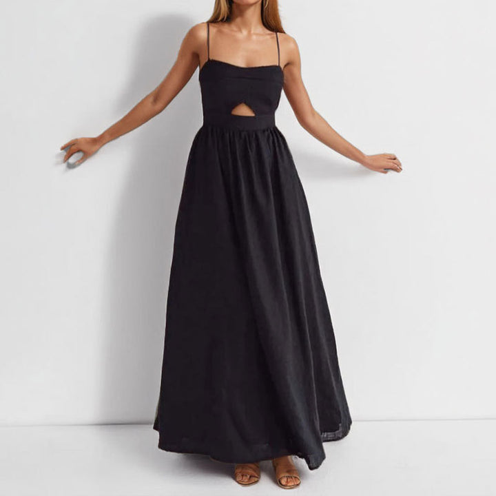 Damen Maxikleid mit Cut-Out-Detail und fließendem Rock Drune