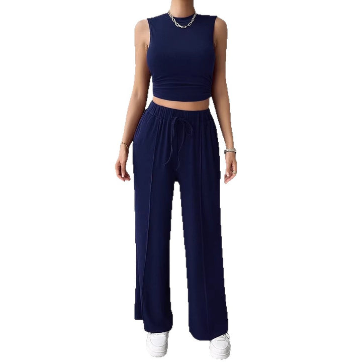 Damen Lounge-Set mit ärmellosem Oberteil und weiten Hosen Drune