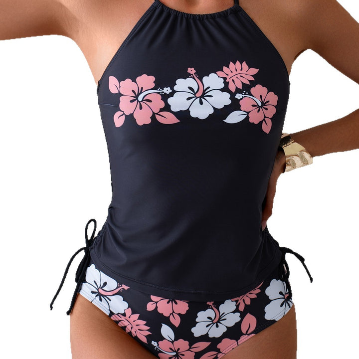 Damen Tankini-Set mit floralem Oberteil und kontrastierenden Shorts Drune