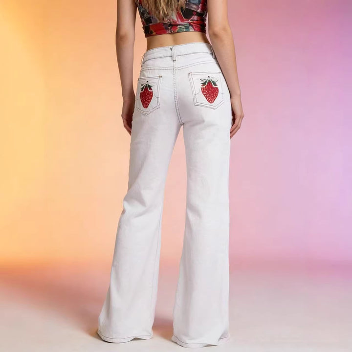 Damen Flared Jeans mit hohem Bund und eleganten Nahtdetails Drune
