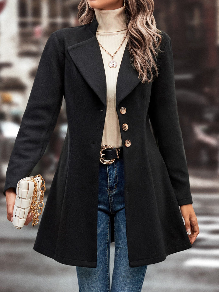 Damen Elegante Wool-Langjacke Drune