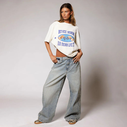 Damen Oversized Jeans mit hohem Bund und lässigem Schnitt Drune