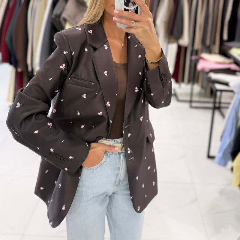 Damen trendiger Blazer mit taillierbarem Gürtel Drune