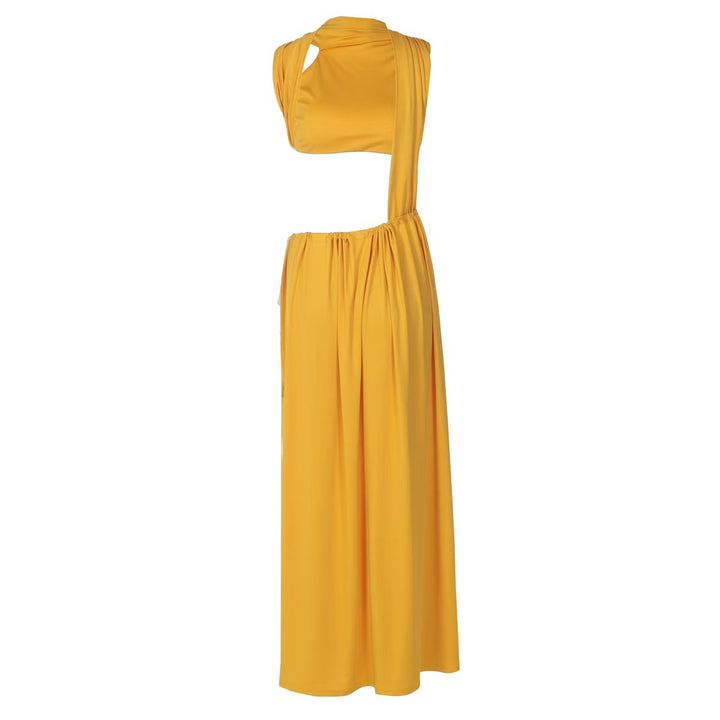 Damen Elegantes Maxi-Kleid mit seitlichem Schlitz und innovativem Oberteil Drune
