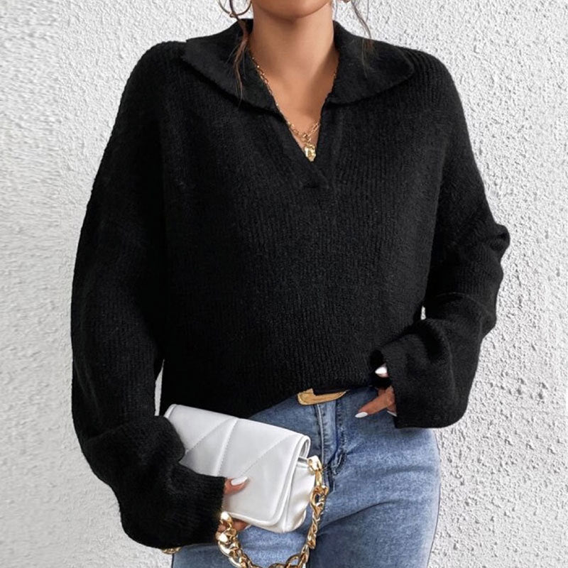 Damen lässiger Pullover mit strukturiertem Rippdesign Drune